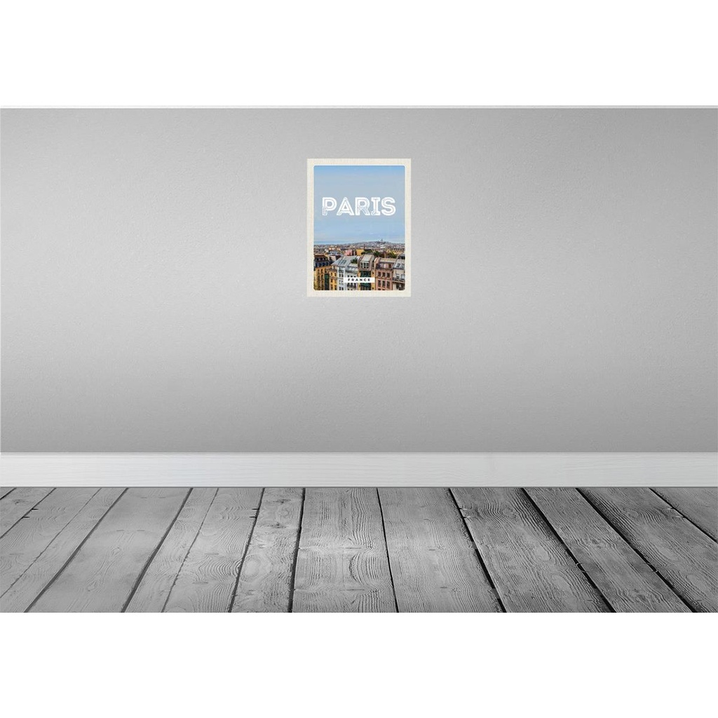 [LA-136557] Blechschild 40x30 cm Paris Panorama Urlaub Blick Stadt Bildmotiv Reisemotiv Abenteuer Reisen Straße Bild 2