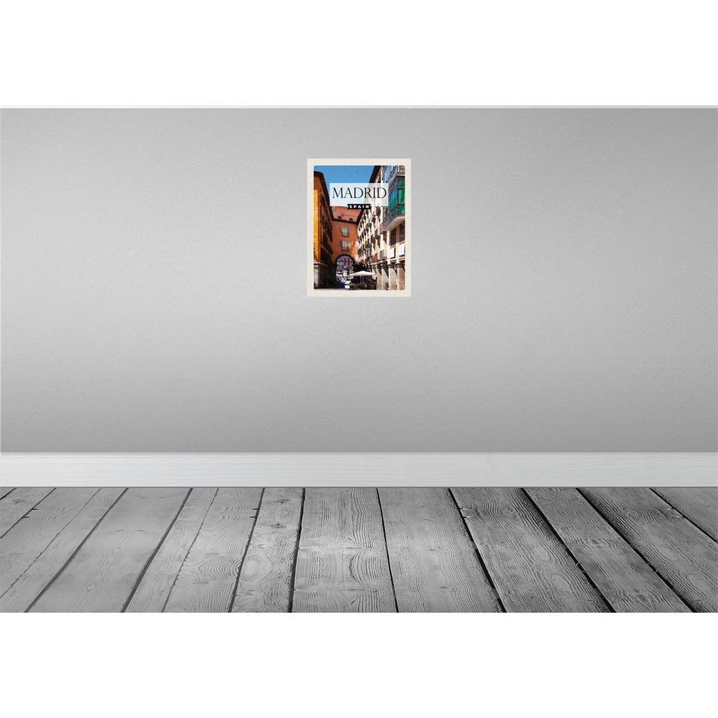 [LA-136561] Blechschild 40x30 cm Madrid Spain Häuser Architektur Mittelalter Bildmotiv Reisemotiv Abenteuer Reisen Europa Urlaub Bild 2