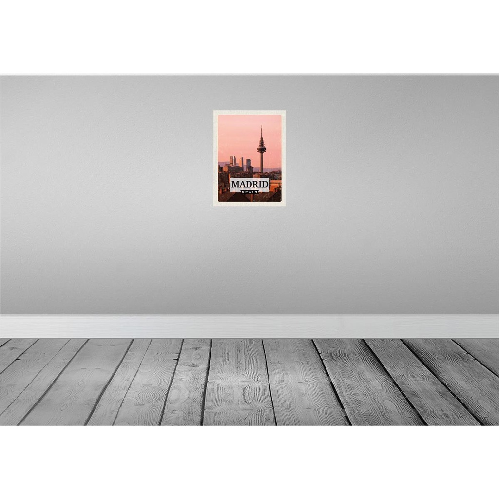 [LA-136566] Blechschild 40x30 cm Madrid Spanien Häuser Architektur Retro Bildmotiv Reisemotiv Abenteuer Reisen Europa Urlaub Bild 2