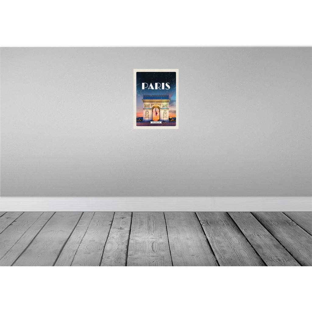 [LA-136567] Blechschild 40x30 cm Paris France Europa Urlaub Arc de Triomphe Retro Bildmotiv Reisemotiv Abenteuer Reisen Bild 2