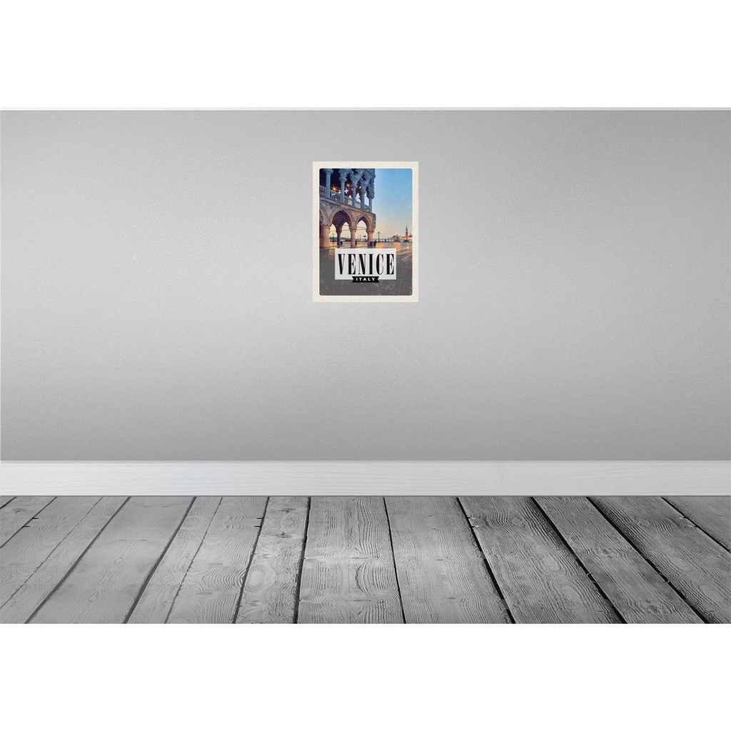 [LA-136568-H] Holzschild 40x30 cm Venice Venedig Panorama Poster Bildmotiv Reisemotiv Straße Stadt Bild 2