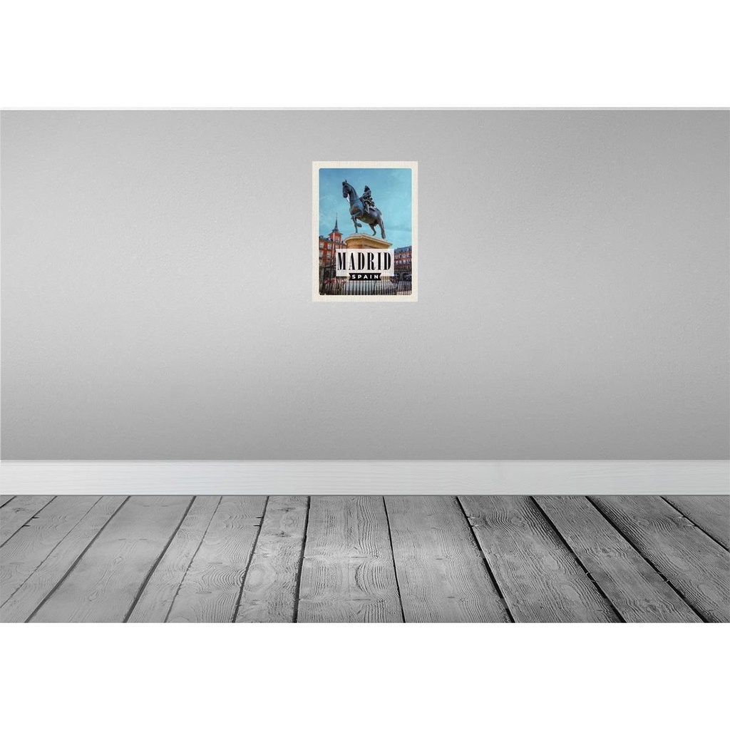 [LA-136581] Blechschild 40x30 cm Madrid Spanien Panorama Bildmotiv Reisemotiv Abenteuer Reisen Straße Stadt Urlaub Bild 2