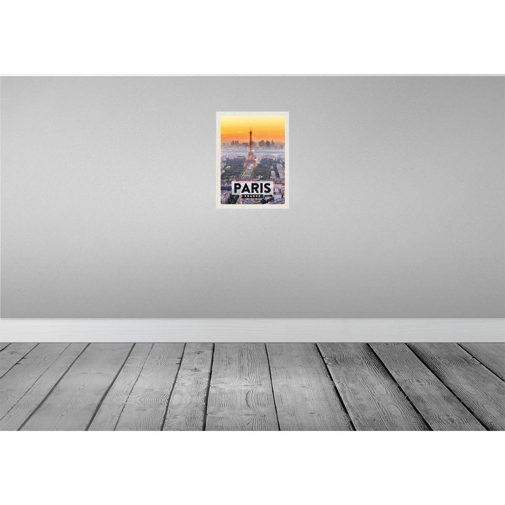 [LA-136587-H] Holzschild 40x30 cm Paris Frankreich Eiffelturm Straße Stadt Bild 2