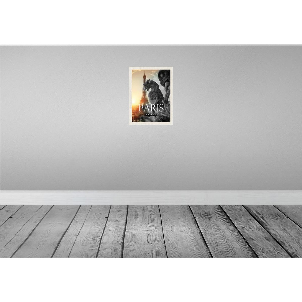 [LA-136596-H] Holzschild 40x30 cm Paris Frankreich Eifelturm Drachen Bildmotiv Reisemotiv Europa Bild 2