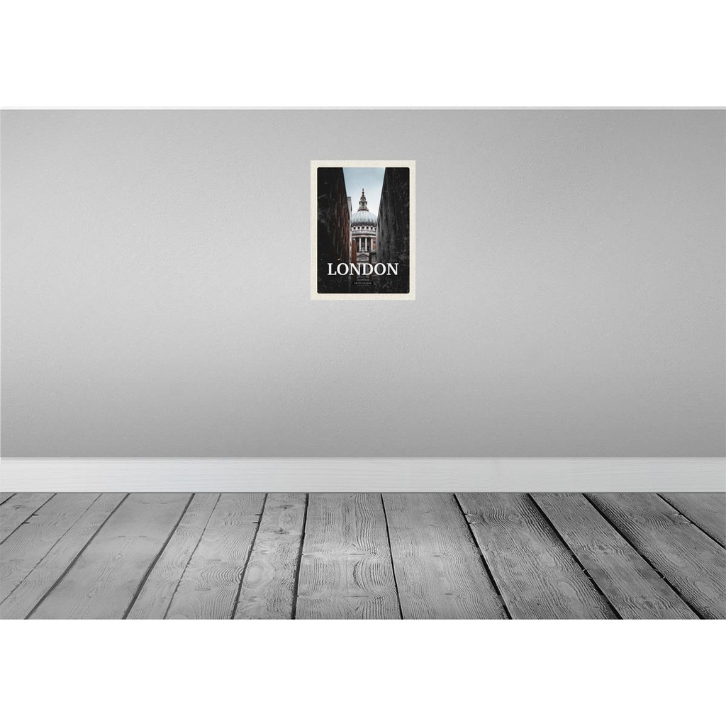 [LA-136598-H] Holzschild 40x30 cm London UK Ausblick Panorama Bildmotiv Reisemotiv England Bild 2