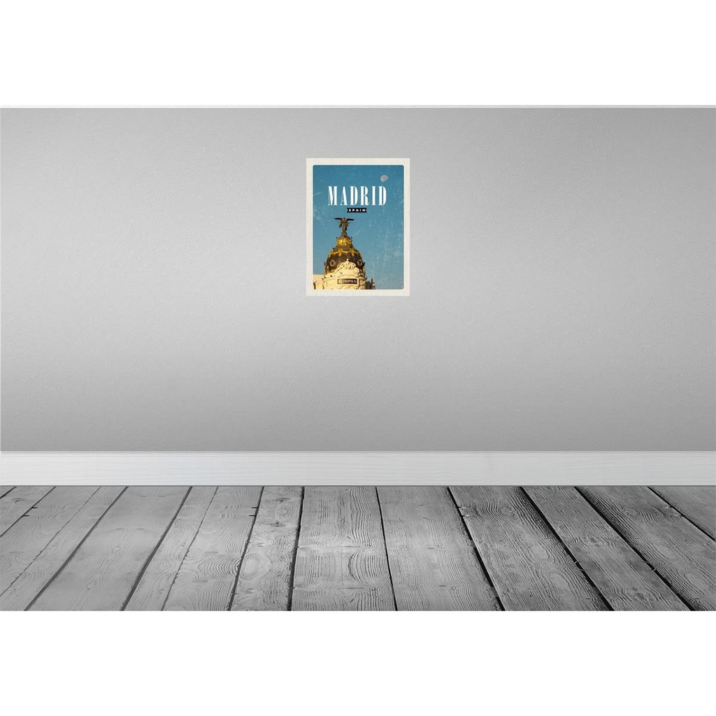 [LA-136603-H] Holzschild 40x30 cm Madrid Spanien Metropolis Gebäude Bildmotiv Reisemotiv Europa Bild 2