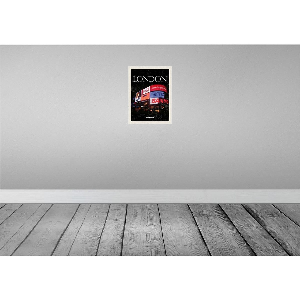 [LA-136619-H] Holzschild 40x30 cm London England Piccadilly City Nacht Bildmotiv Reisemotiv Bild 2