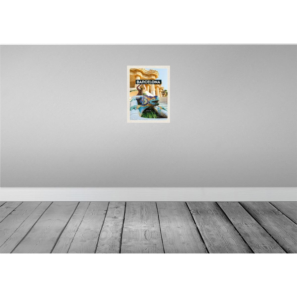 [LA-136624] Blechschild 40x30 cm Barcelona Spanien Urlaub Park Trip Bildmotiv Reisemotiv Abenteuer Reisen Straße Stadt Bild 2