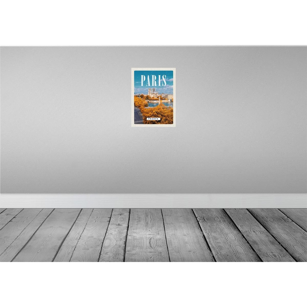 [LA-136626-H] Holzschild 40x30 cm Paris Frankreich Sein Notre-Dam Bildmotiv Reisemotiv Europa Bild 2