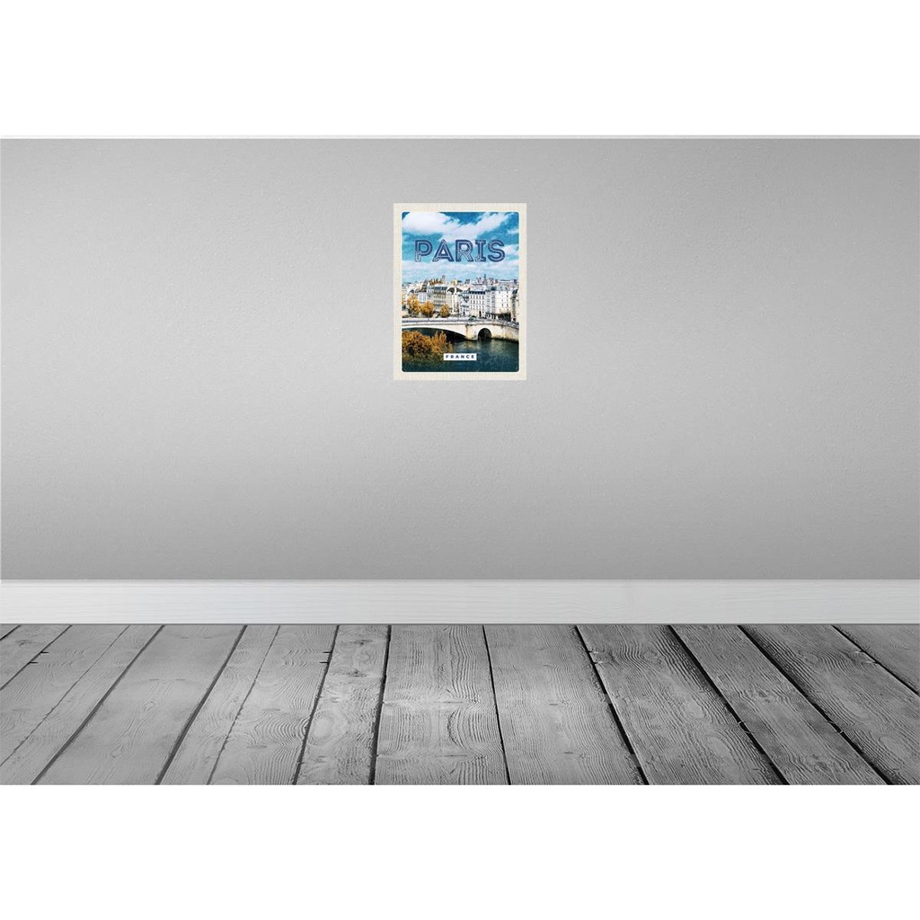[LA-136628-H] Holzschild 40x30 cm Paris Frankreich Trip Stadt Vintage Bildmotiv Reisemotiv Europa Bild 2