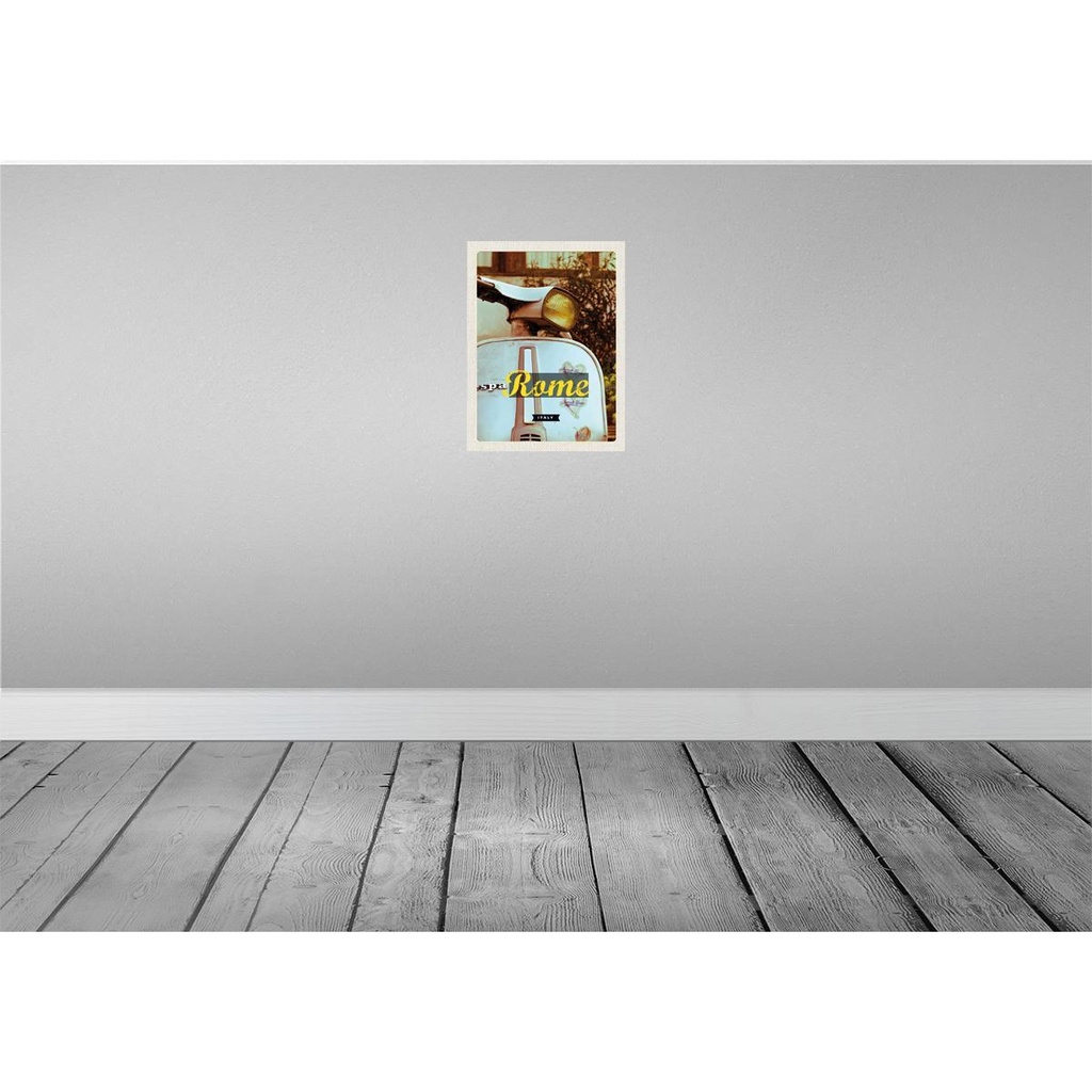 [LA-136635-H] Holzschild 40x30 cm Rom Italien Reise Motor Panorama Bildmotiv Reisemotiv Europa Bild 2