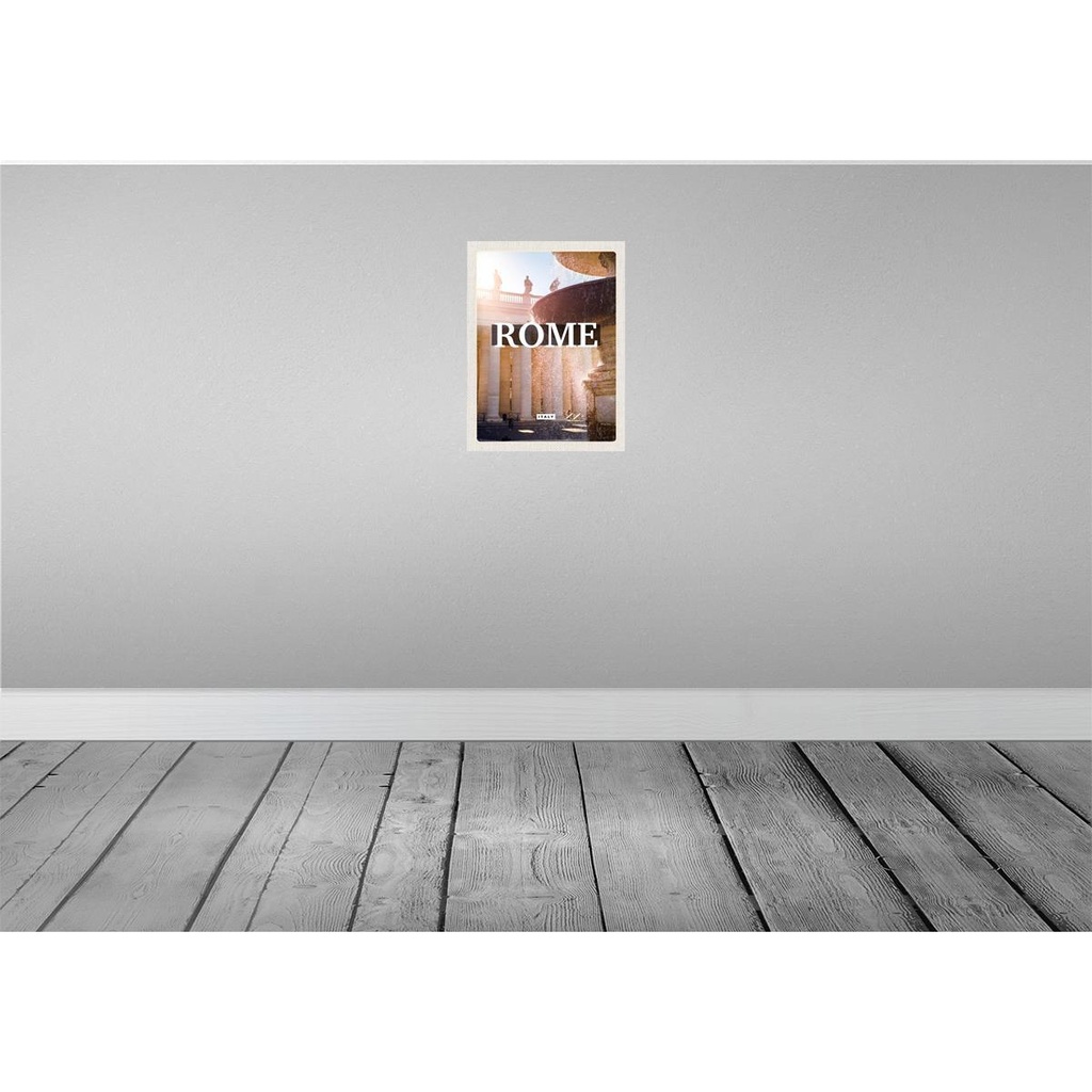 [LA-136636-H] Holzschild 40x30 cm Rom Italien Brunnen Mittelalter Bildmotiv Reisemotiv Europa Bild 2