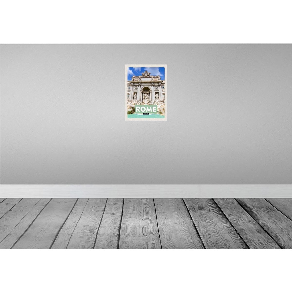 [LA-136645-H] Holzschild 40x30 cm Rom Italien Trevi Fountain Brunnen Bildmotiv Reisemotiv Europa Bild 2