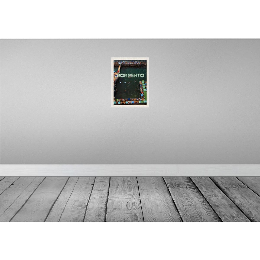 [LA-136649-H] Holzschild 40x30 cm Sorrento Italien MeerReise Bildmotiv Reisemotiv Straße Stadt Bild 2