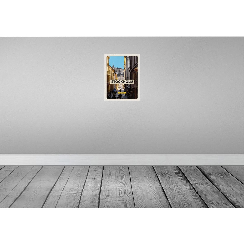 [LA-136659-H] Holzschild 40x30 cm Stockholm Schweden Altstadt Reise Bildmotiv Reisemotiv Europa Bild 2