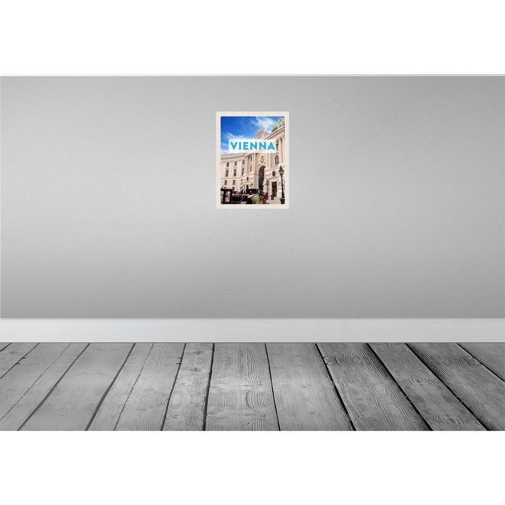 [LA-136661-H] Holzschild 40x30 cm Wien Österreich Architektur Reise Bildmotiv Reisemotiv Europa Bild 2