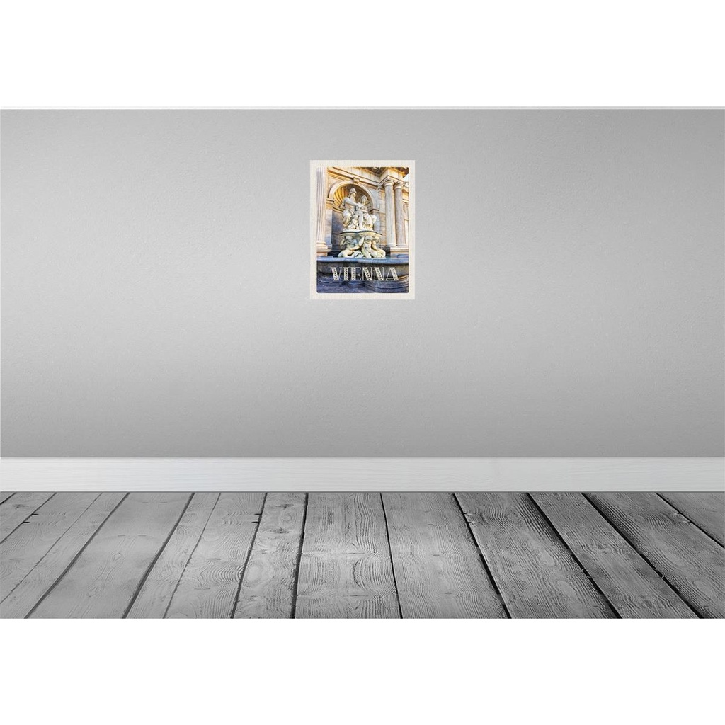 [LA-136663-H] Holzschild 40x30 cm Wien Österreich Skultur Mittelalter Bildmotiv Reisemotiv Europa Bild 2