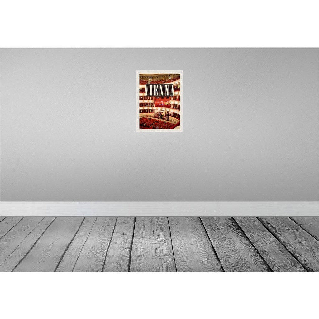 [LA-136665-H] Holzschild 40x30 cm Wien Österreich Opera Theater Reise Bildmotiv Reisemotiv Europa Bild 2