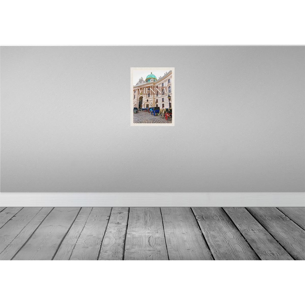 [LA-136669-H] Holzschild 40x30 cm Wien Österreich Kirche Mosaik Bildmotiv Reisemotiv Europa Bild 2
