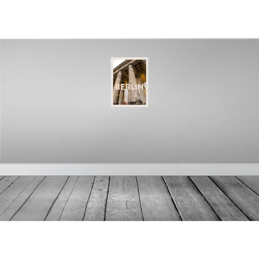 [LA-136671-H] Holzschild 40x30 cm Berlin DE Brandenburger Tor Bildmotiv Reisemotiv Straße Stadt Bild 2