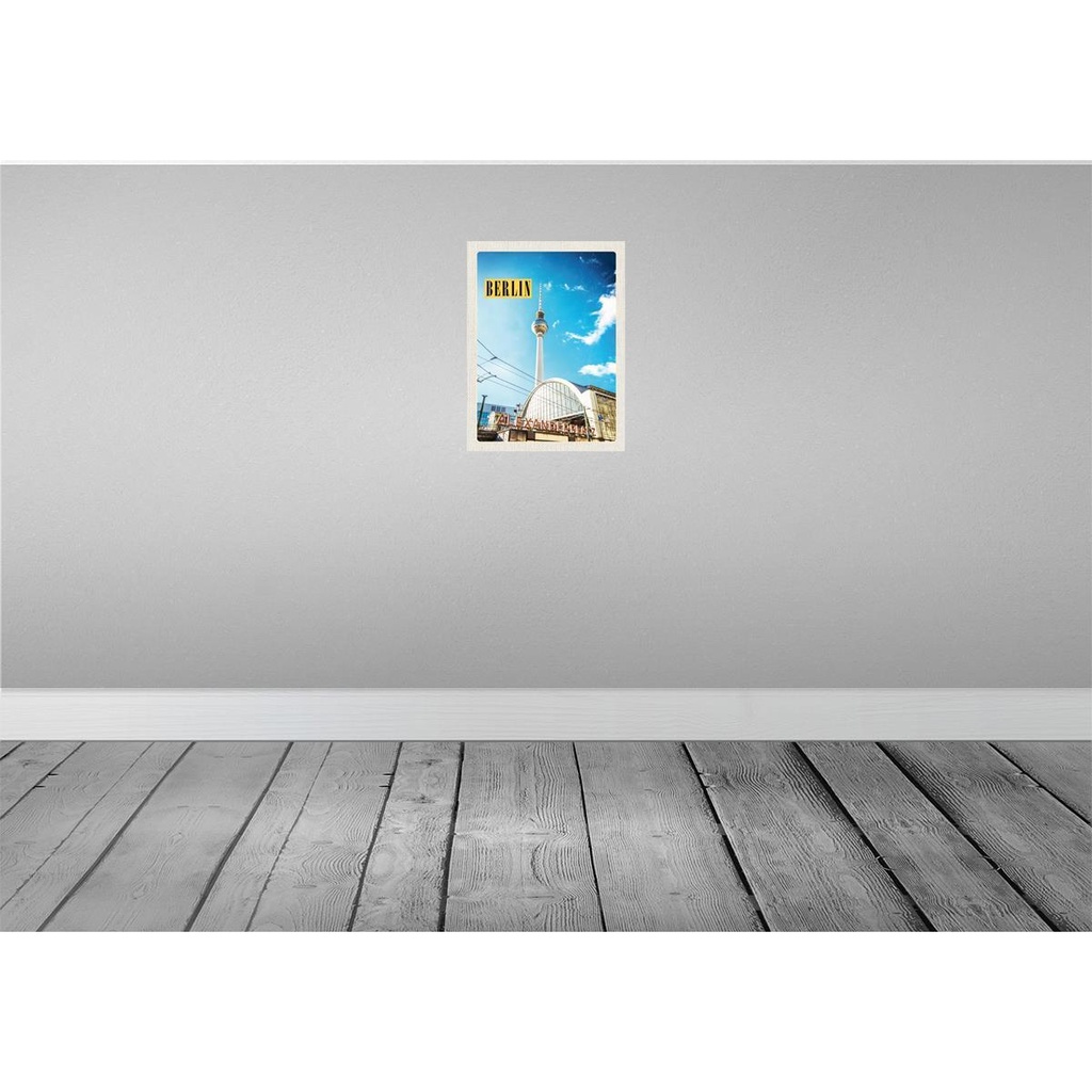 [LA-136684] Blechschild 40x30 cm Berlin Deutschland Fernsehturm Trip Bildmotiv Reisemotiv Abenteuer Reisen Urlaub Bild 2