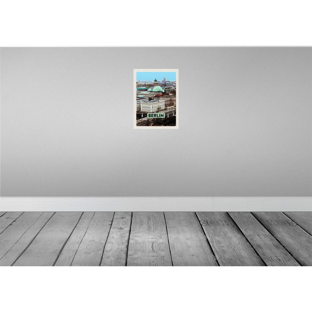 [LA-136691-H] Holzschild 40x30 cm Berlin Deutschland Aussicht Bildmotiv Reisemotiv Abenteuer Reisen Bild 2