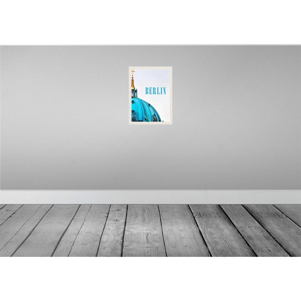 [LA-136695-H] Holzschild 40x30 cm Berlin Deutschland Kirche Bildmotiv Reisemotiv Straße Stadt Bild 2