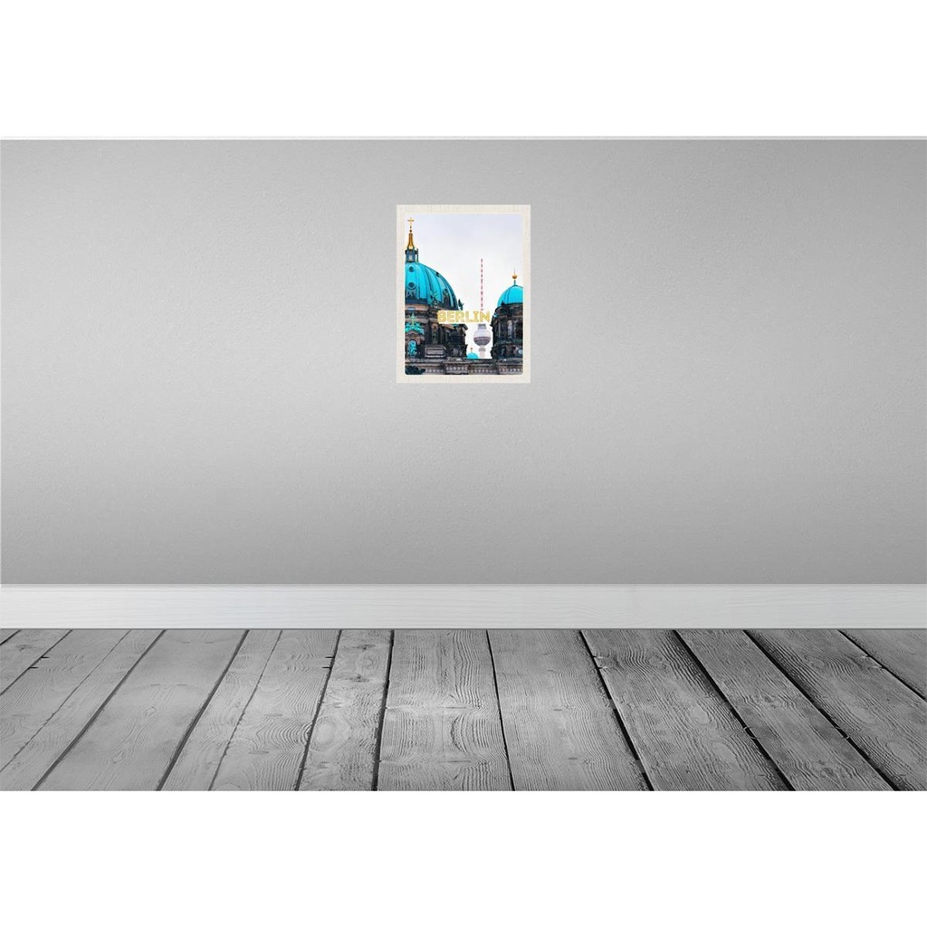 [LA-136696-H] Holzschild 40x30 cm Berlin Deutschland Fernseht Bildmotiv Reisemotiv Bild 2