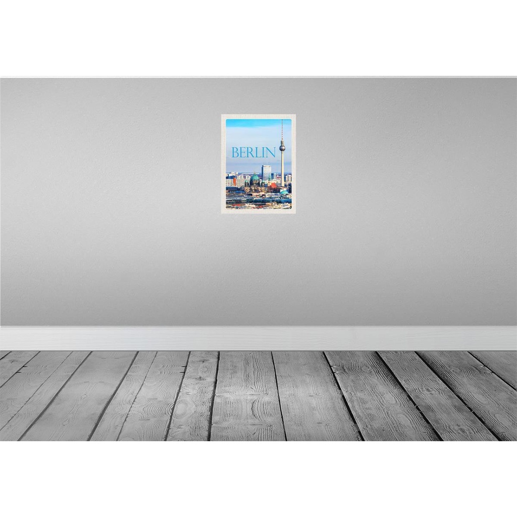 [LA-136697-H] Holzschild 40x30 cm Berlin Deutschland Aussicht Stadt Bildmotiv Reisemotiv Abenteuer Reisen Bild 2