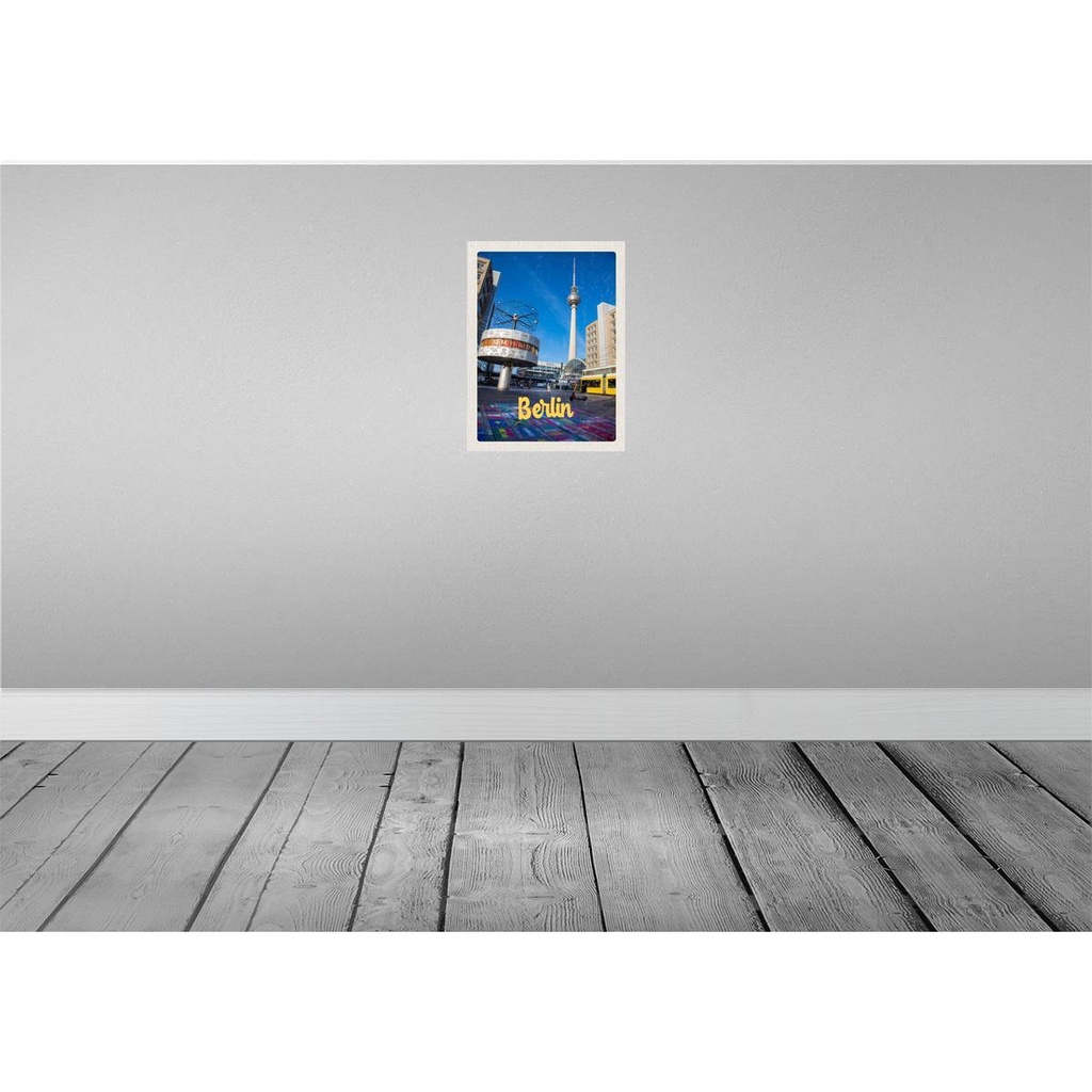 [LA-136700] Blechschild 40x30 cm Berlin Deutschland Uhr Alexanderplatz Bildmotiv Reisemotiv Abenteuer Reisen Urlaub Bild 2