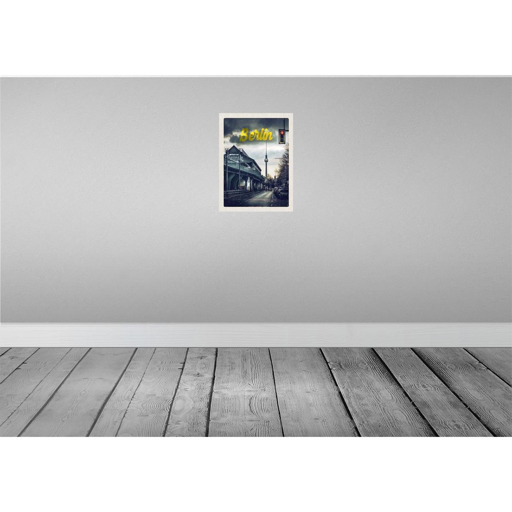 [LA-136706-H] Holzschild 40x30 cm Berlin Deutschland Mittelalter Gemälde Bildmotiv Reisemotiv Abenteuer Reisen Bild 2