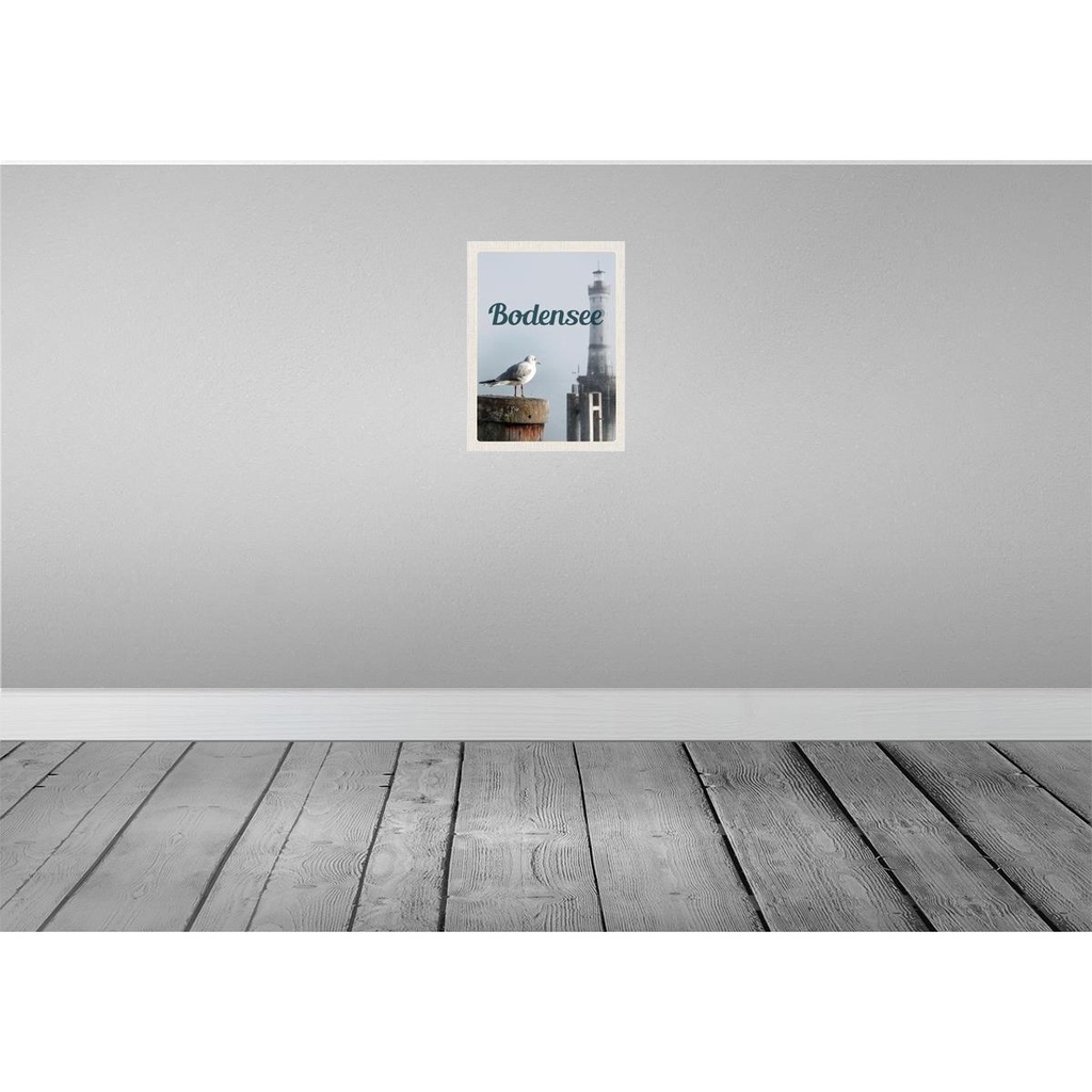 [LA-136711-H] Holzschild 40x30 cm Bodensee Deutschland Leuchtturm Bildmotiv Reisemotiv Abenteuer Reisen Bild 2