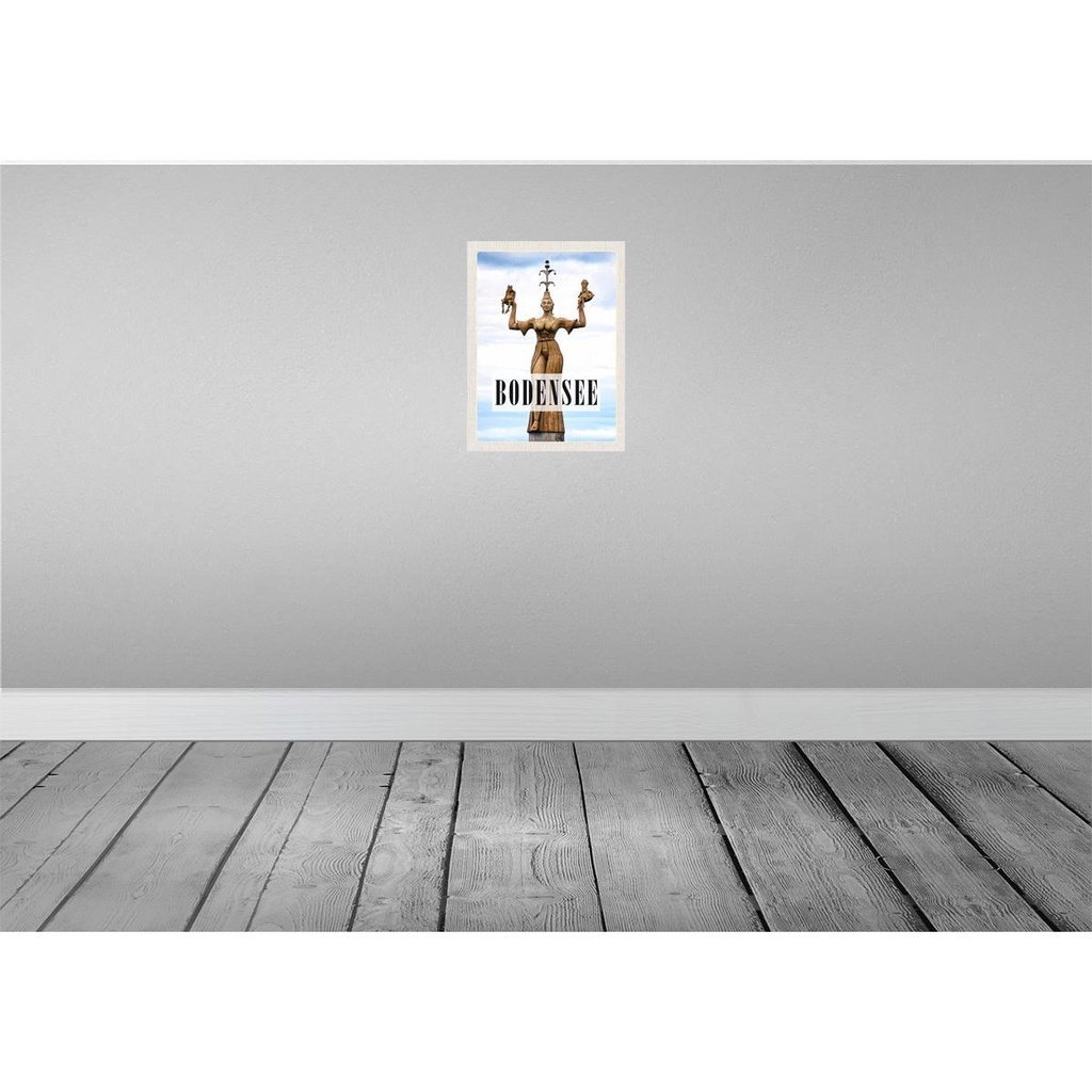 [LA-136715] Blechschild 40x30 cm Bodensee Deutschland Statue Frau Bildmotiv Reisemotiv Abenteuer Reisen Urlaub Bild 2
