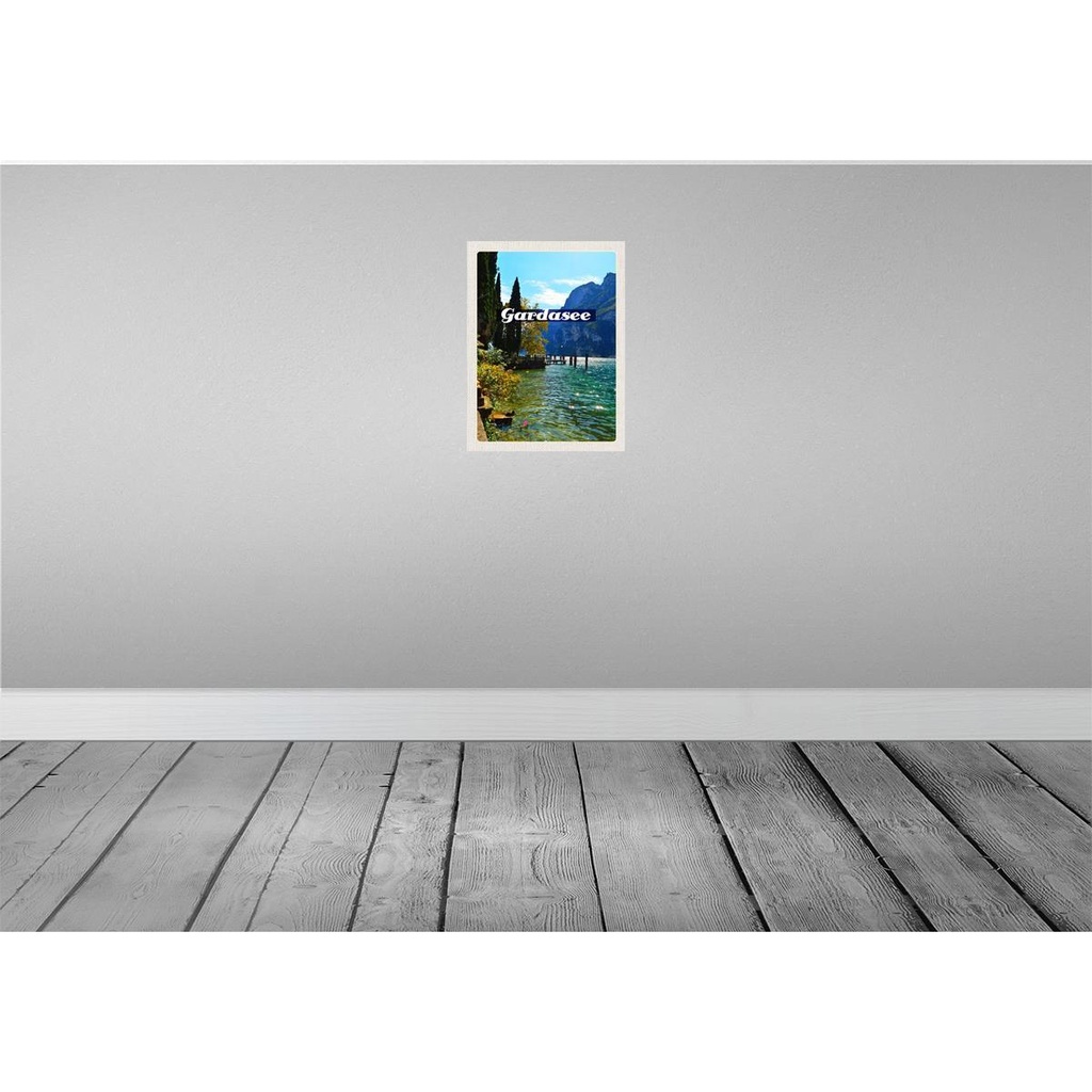 [LA-136749-H] Holzschild 40x30 cm Gardasee Italien Natur Sonne Bildmotiv Reisemotiv Europa Bild 2