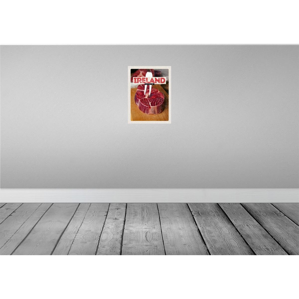 [LA-136776-H] Holzschild 40x30 cm Irland Essen rotes Steak Fleisch Bildmotiv Reisemotiv Trinken Bild 2