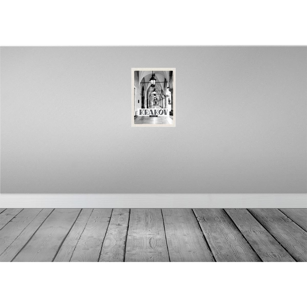 [LA-136788] Blechschild 40x30 cm Krakow Kleinpolen Urlaub schwarz weiß Gang Bildmotiv Reisemotiv Abenteuer Reisen Europa Bild 2