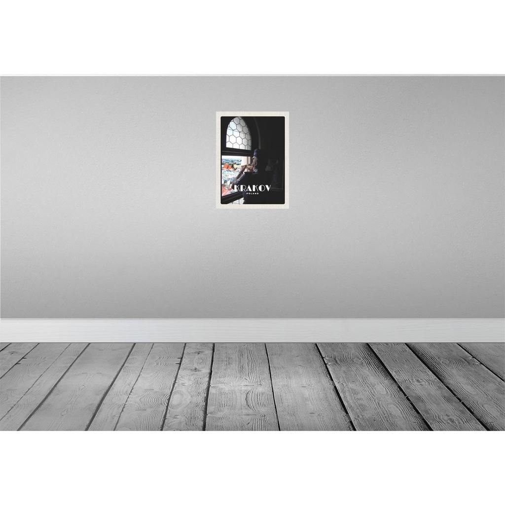 [LA-136791] Blechschild 40x30 cm Krakow Polen Urlaub Mann Trompete Bildmotiv Reisemotiv Abenteuer Reisen Straße Stadt Bild 2