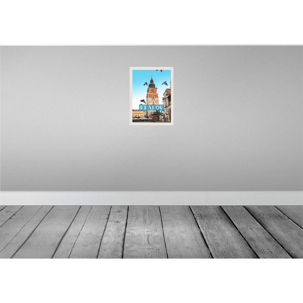 [LA-136794-H] Holzschild 40x30 cm Krakow Polen Riese Europa Gemälde Bildmotiv Reisemotiv Bild 2