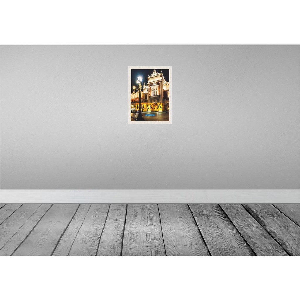 [LA-136798] Blechschild 40x30 cm Krakow Polen Europa Urlaub Stadt bei Nacht Laterne Bildmotiv Reisemotiv Abenteuer Reisen Bild 2