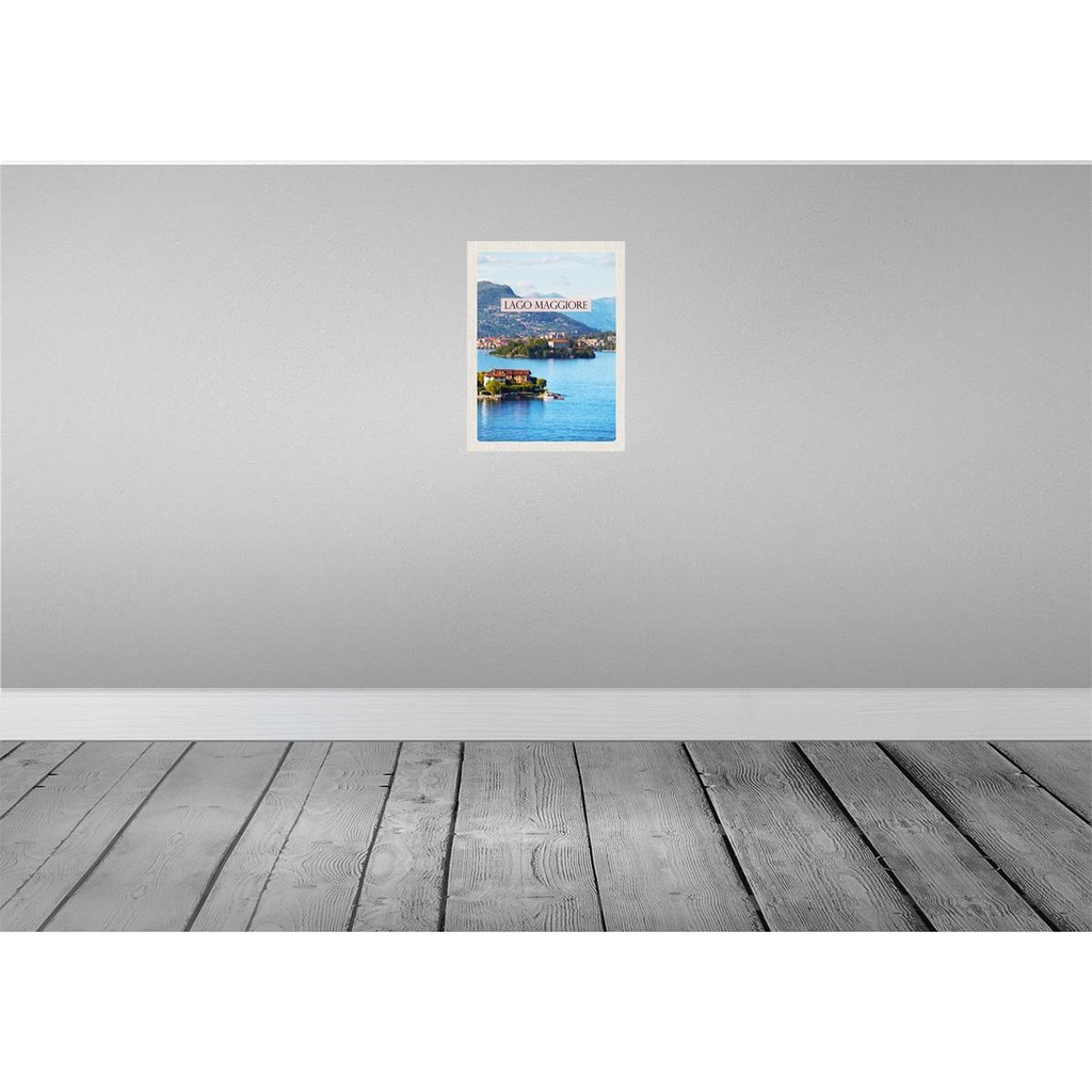 [LA-136813] Blechschild 40x30 cm Lago Maggiore Europa Urlaub Aussicht auf Insel Meer Bildmotiv Reisemotiv Abenteuer Reisen Bild 2