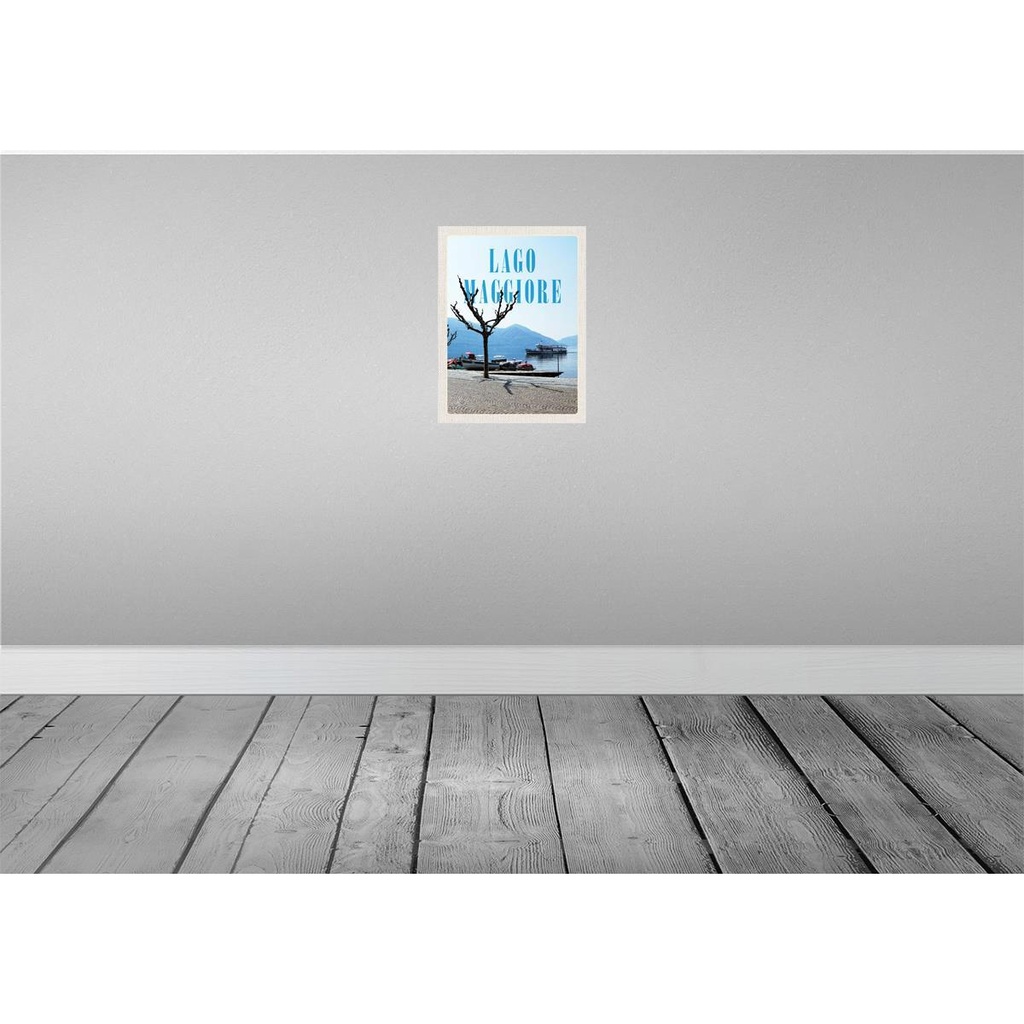 [LA-136818] Blechschild 40x30 cm Lago Maggiore Urlaub Boote Schifftour Meer Bildmotiv Reisemotiv Abenteuer Reisen Europa Bild 2