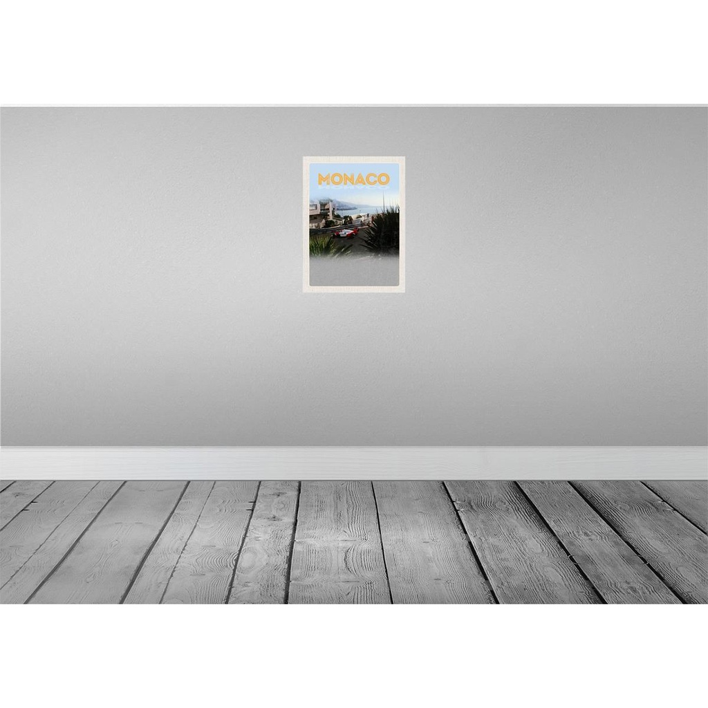 [LA-136819-H] Holzschild 40x30 cm Monaco Frankreich Autorennen Strand Bildmotiv Reisemotiv Europa Bild 2