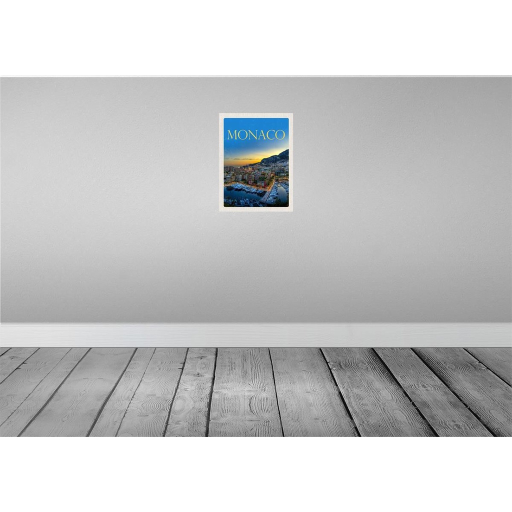 [LA-136825] Blechschild 40x30 cm Monaco Frankreich Yacht Luxus Abenteuer Reisen Straße Stadt Urlaub Bild 2