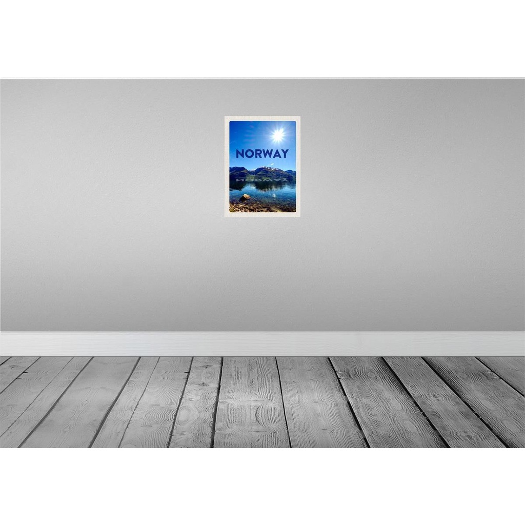 [LA-136845] Blechschild 40x30 cm Norwegen Meer Urlaub Strand Europa Gebirge Bildmotiv Reisemotiv Abenteuer Reisen Bild 2