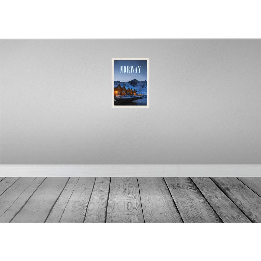 [LA-136854] Blechschild 40x30 cm Norwegen Winter Schnee Urlaubsort Bildmotiv Reisemotiv Abenteuer Reisen Europa Urlaub Bild 2