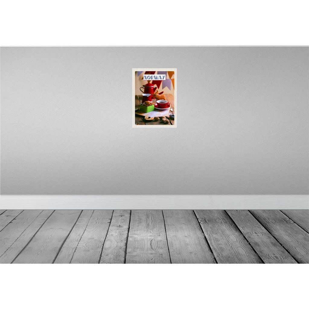 [LA-136855] Blechschild 40x30 cm Norwegen Winter Weihnachten Ostern Gruß Hirsch Bildmotiv Reisemotiv Abenteuer Reisen Europa Urlaub Bild 2