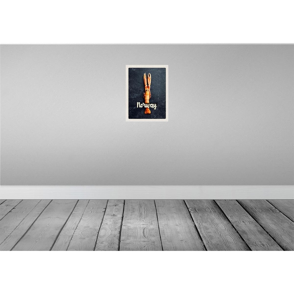 [LA-136857-H] Holzschild 40x30 cm Norwegen Fischgerichte Krabben Bildmotiv Reisemotiv Europa Bild 2
