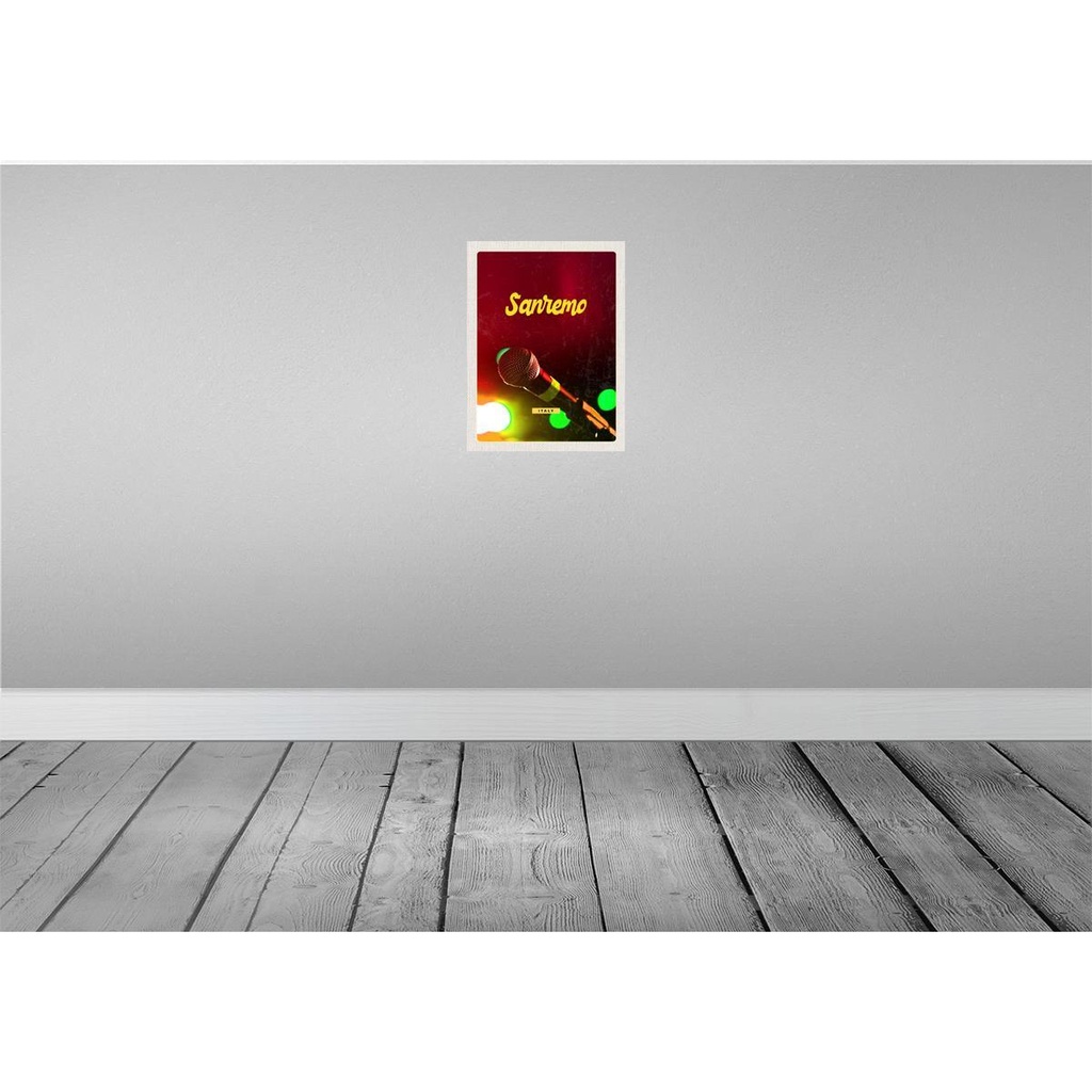 [LA-136864-H] Holzschild 40x30 cm Sanremo Italien Musik Band Auftritt Bildmotiv Reisemotiv Europa Bild 2