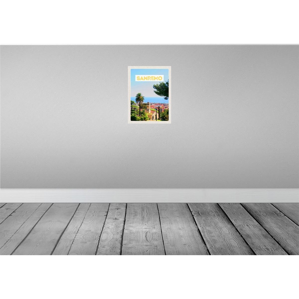 [LA-136865-H] Holzschild 40x30 cm Sanremo Italien Reise Sonne Sommer Bildmotiv Reisemotiv Europa Bild 2