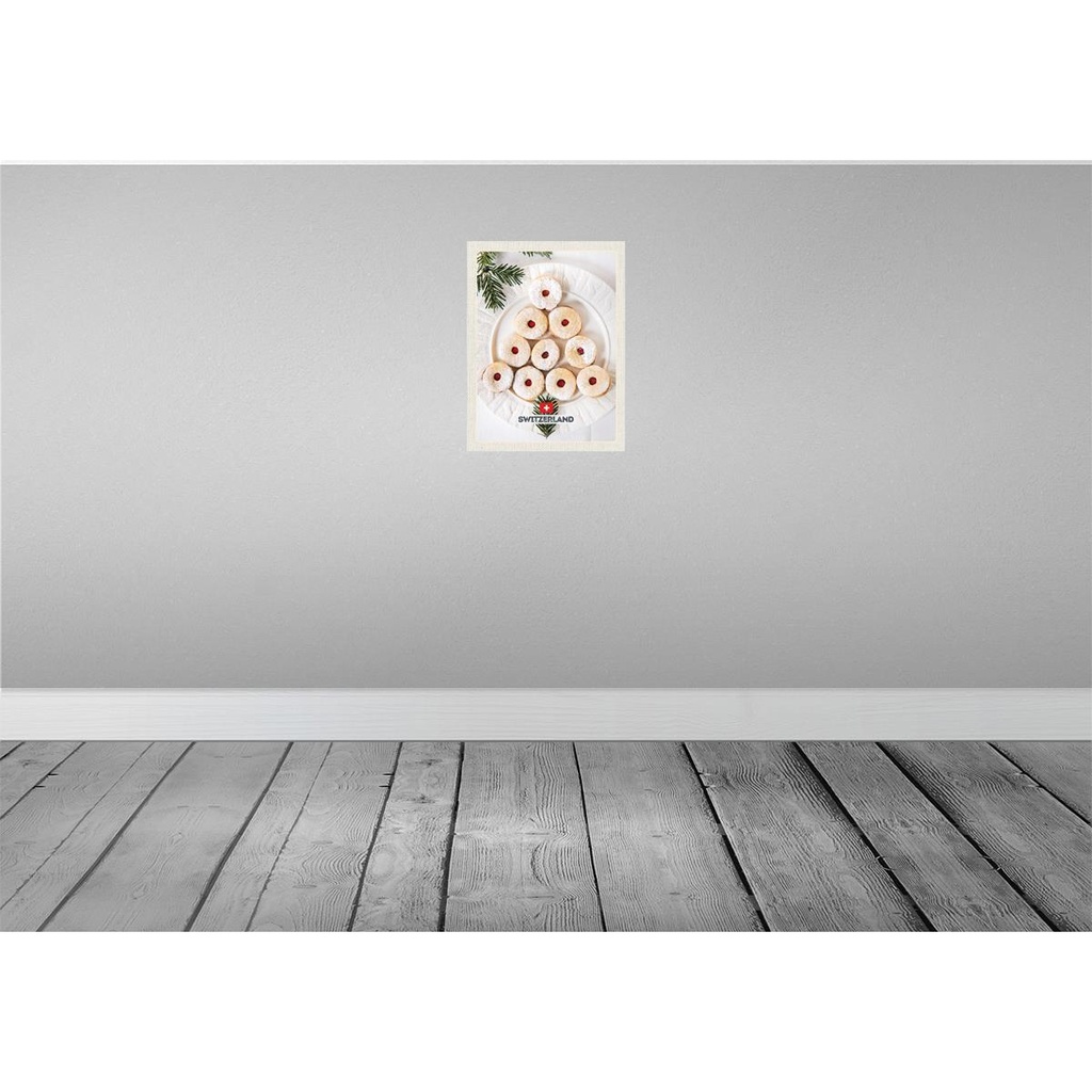 [LA-136867-H] Holzschild 40x30 cm Schweiz Weihnachtsgebäck Marmelade Bildmotiv Reisemotiv Europa Bild 2